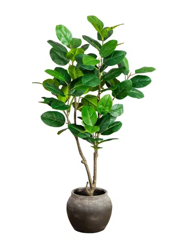 NEARLY NATURAL NEARLY NATURAL 4FT ARTIFICIAL AUDREY FICUS TREE IN RUSTIC DECORATIVE PLANTER