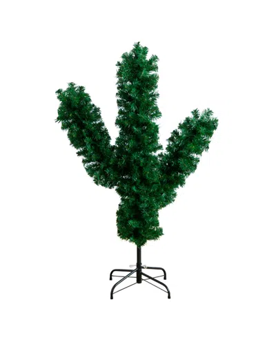 Nearly Natural 4ft. Artificial Cactus Christmas Tree In Green