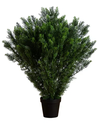 Nearly Natural 4ft Artificial Cedar Bush Uv-resistant (indoor/outdoor) In Green