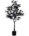 Nearly Natural 4ft. Artificial Halloween Black Eucalyptus Tree In Black