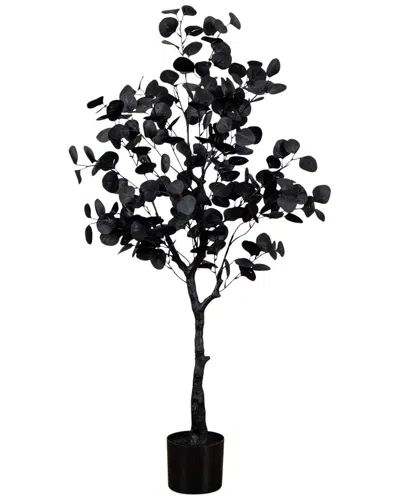 Nearly Natural 4ft. Artificial Halloween Black Eucalyptus Tree