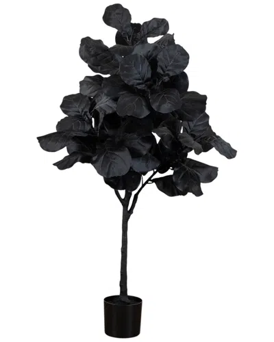 Nearly Natural 4ft. Artificial Halloween Black Fiddle Leaf Tree