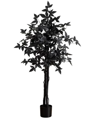 Nearly Natural 4ft. Artificial Halloween Black Maple Tree
