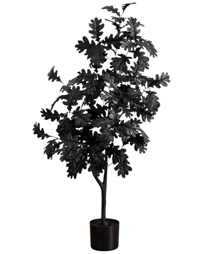 Nearly Natural 4ft. Artificial Halloween Black Oak Tree