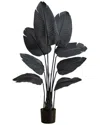 Nearly Natural 4ft. Artificial Halloween Black Travelers Palm Tree In Black