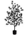 Nearly Natural 4ft. Artificial Halloween Eerie Black Maple Tree In Black