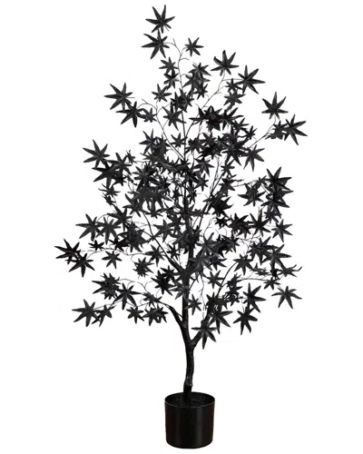 Nearly Natural 4ft. Artificial Halloween Eerie Black Maple Tree