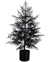 Nearly Natural 4ft. Artificial Halloween Real Touch Black Norfolk Pine  Christmas Tree In Black
