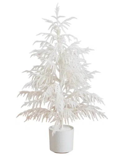 Nearly Natural 4ft. Artificial Real Touch White Norfolk Island Pine Christmas  Tree