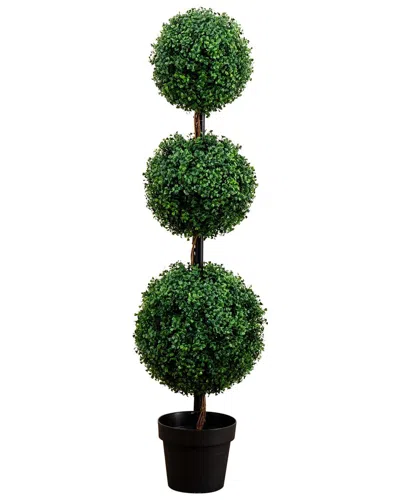 NEARLY NATURAL NEARLY NATURAL 4FT ARTIFICIAL TRIPLE BALL BOXWOOD TOPIARY TREE  (INDOOR/OUTDOOR)