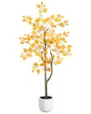 Nearly Natural 4ft. Autumn Birch Artificial Fall Tree In White De