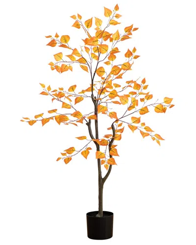 Nearly Natural 4ft. Autumn Birch Leaf Artificial Fall Tree