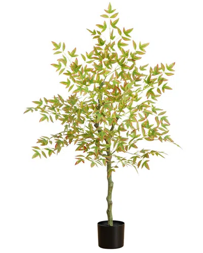 Nearly Natural 4ft. Autumn Nandina Artificial Fall Tree In Green