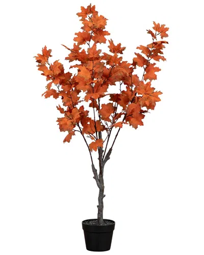 Nearly Natural 4ft. Autumn Smoky Maple Artificial Fall Tree In Orange