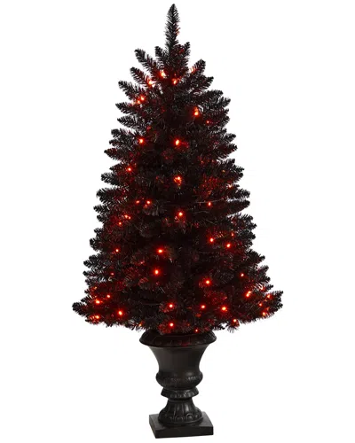 Nearly Natural 4ft. Black Halloween Artificial Christmas Tree In Urn
