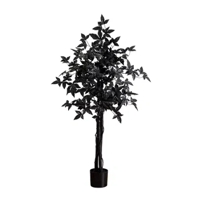Nearly Natural 4ft Black Maple Indoor Artificial Tree
