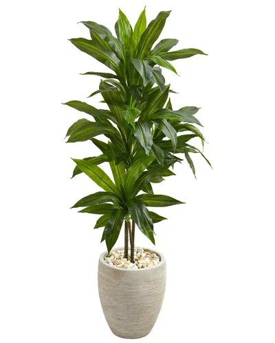 Nearly Natural 4ft Dracaena Artificial Plant In Planter (real Touch) In Green