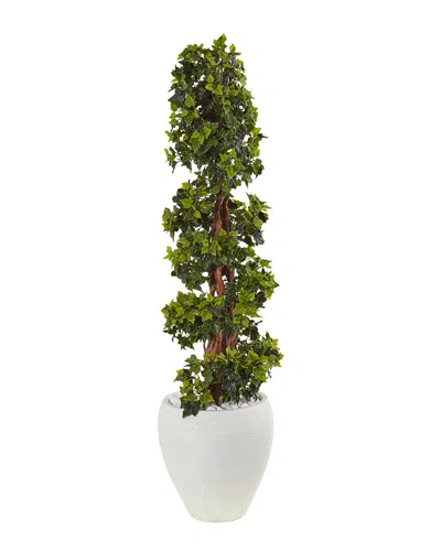 Nearly Natural 4ft English Ivy Artificial Tree In Planter In Green