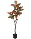 Nearly Natural 4ft. Fall Magnolia Artificial Tree In Brown