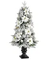 Nearly Natural 4ft. Flocked Artificial Christmas Tree In White