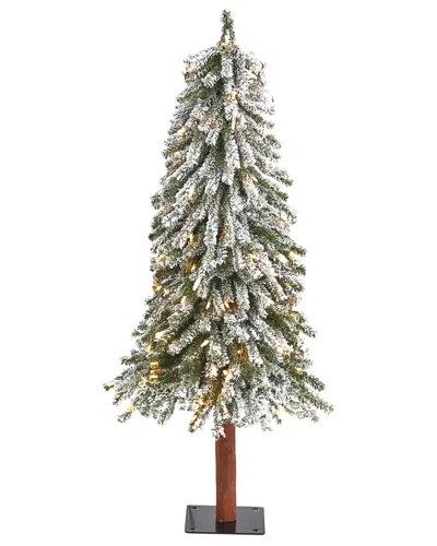 Nearly Natural 4ft. Flocked Grand Alpine Artificial Christmas Tree In Multi