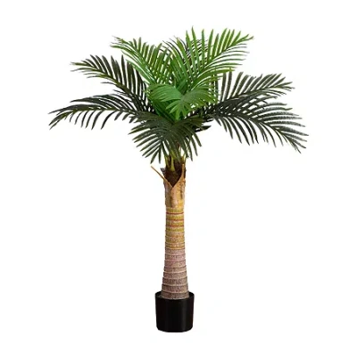 Nearly Natural 4ft. Green Coconut Palm Indoor Artificial Tree In Multi
