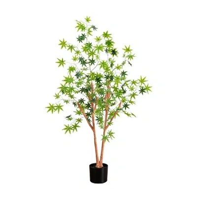 Nearly Natural 4ft. Green Maple Indoor Artificial Tree In Multi
