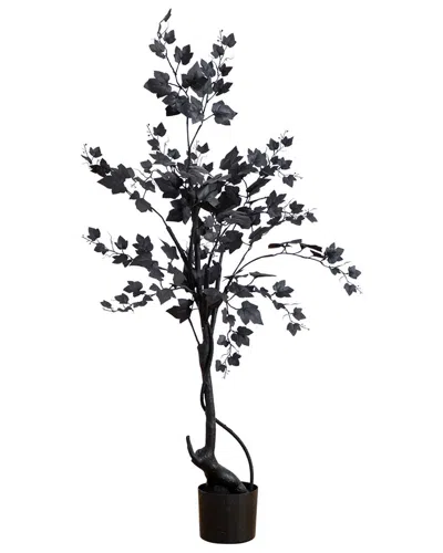 Nearly Natural 4ft. Halloween Black Maple Artificial Fall Tree