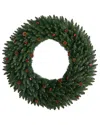 Nearly Natural 4ft. Large Flocked Artificial Christmas Wreath In Green