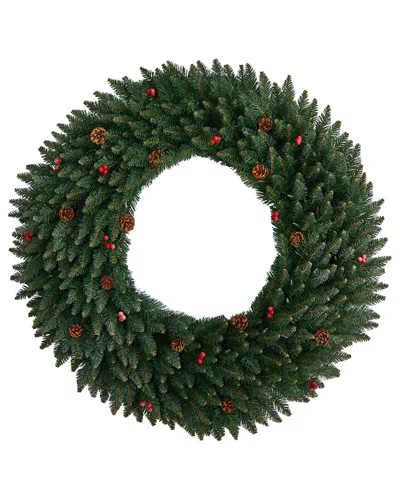 NEARLY NATURAL NEARLY NATURAL 4FT. LARGE FLOCKED ARTIFICIAL CHRISTMAS WREATH