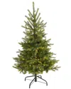 Nearly Natural 4ft. North Carolina Spruce Artificial Christmas Tree With 100 Clear Lights And 207 Be In Green