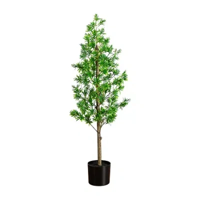 Nearly Natural 4ft Podocarpus Indoor Outdoor Artificial Tree In Green