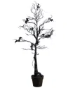 Nearly Natural 4ft. Pre-lit Artificial Halloween Black Spooky Twig Tree In Black