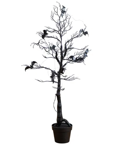 Nearly Natural 4ft. Pre-lit Artificial Halloween Black Spooky Twig Tree