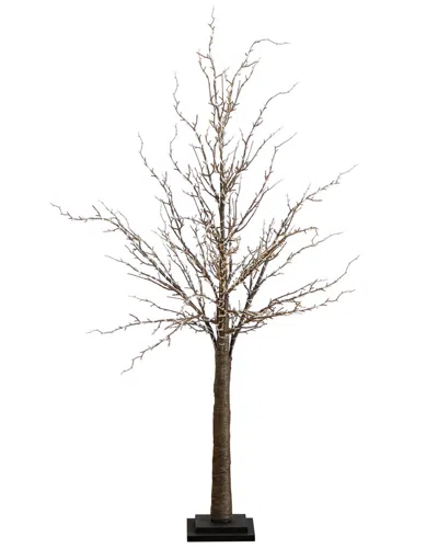 Nearly Natural 4ft Pre-lit Artificial Twig Tree With 240 Warm White Led Lights In Black