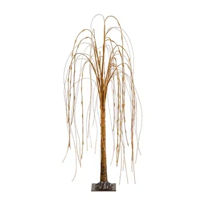 Nearly Natural 4ft Pre-lit Artificial Willow With 120 Warm White Led Lights 4 Foot Pre-lit Willow Christmas Tree In Brown