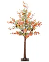 Nearly Natural 4ft. Pre-lit Autumn Eucalyptus Artificial Fall Tree In Multi
