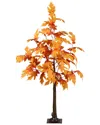 Nearly Natural 4ft. Pre-lit Autumn Maple Artificial Fall Tree In Orange