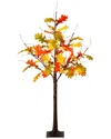 Nearly Natural 4ft. Pre-lit Autumn Maple Artificial Fall Tree In Orange