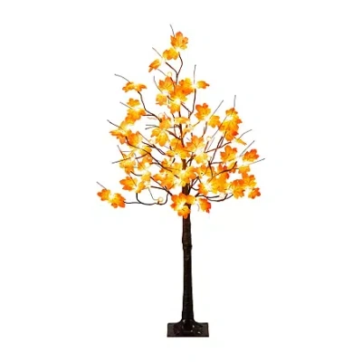 Nearly Natural 4ft Pre-lit Autumn Maple Lighted Indoor Artificial Tree In Multi