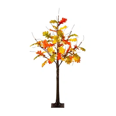 Nearly Natural 4ft Pre-lit Autumn Maple Lighted Indoor Artificial Tree In Multi