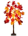 Nearly Natural 4ft. Pre-lit Autumn Weeping Maple Artificial Fall Tree In Orange