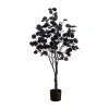 Nearly Natural 4ft Pre-lit Black Eucalyptus Lighted Indoor Artificial Tree In Black