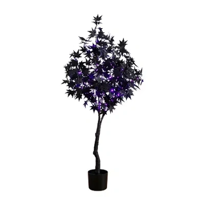 Nearly Natural 4ft Pre-lit Black Maple Lighted Indoor Artificial Tree