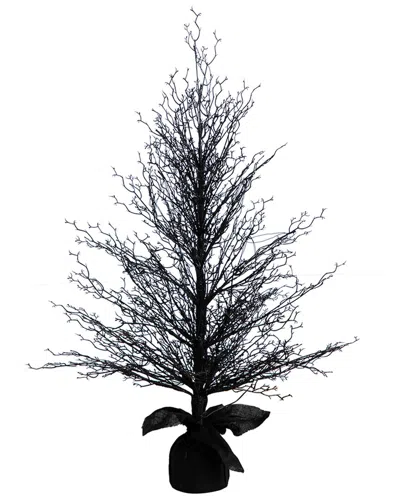 Nearly Natural 4ft. Pre-lit Halloween Black Twig Artificial Fall