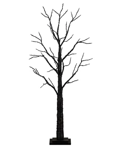 Nearly Natural 4ft Pre-lit Halloween Black Twig Artificial Fall Tree With 240  Orange & Purple Led L