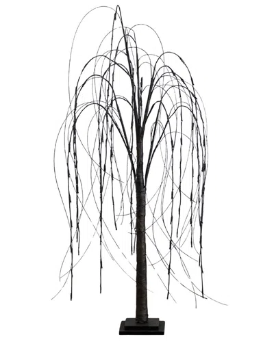 Nearly Natural 4ft. Pre-lit Halloween Black Willow Artificial Fal
