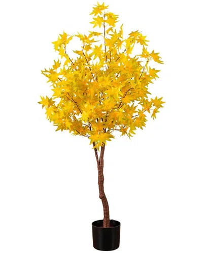 Nearly Natural 4ft. Pre-lit Yellow Autumn Maple Artificial Fall Tree