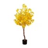 Nearly Natural 4ft Pre-lit Yellow Autumn Maple Lighted Indoor Artificial Tree In Multi