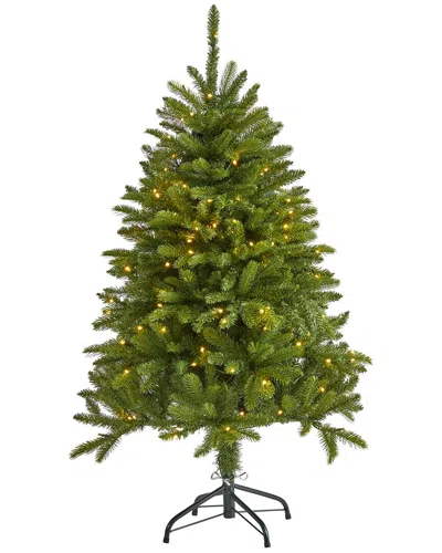 Nearly Natural 4ft. Sierra Spruce Natural Look Artificial Christmas Tree With 150 Clear Led Lights In Green